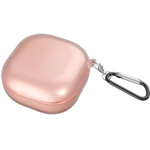 Hoge transparante TPU -oortelefoonzaak voor Samsung Galaxy Buds Pro/Live (roze goud)