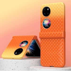 Voor Huawei P50 Pocket Rainbow Gradiënt scharnierschokbestendig telefoonhoesje (oranje geel)