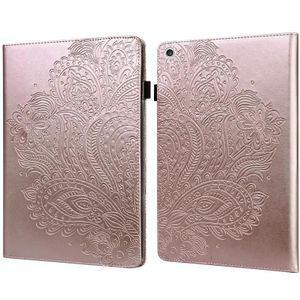 Voor Lenovo Tab M10 HD TB-605L X605F Peacock Embossed Pattern TPU + PU Horizontal Flip Leather Case met Holder & Card Slots & Wallet & Sleep / Wake-up Function(Rose Gold)