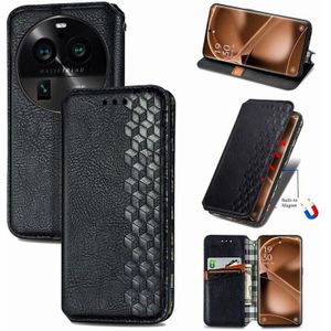 Voor OPPO Find X6 Pro Cubic Grid Pressed Magnetic Leather Phone Case