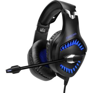 ONIKUMA K1 PRO Stereo Surround Gaming koptelefoon met microfoon & LED Lights(Black Blue)