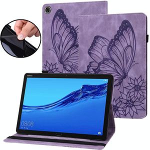 Voor Huawei MediaPad M5 Lite 10.1 Big Butterfly Lederen Tablet Case