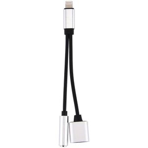 10cm 8 Pin vrouwelijke & 3.5 mm Audio vrouwelijke aan 8 Pin Male Adapter laadkabel  steun iOS 10.3.1  voor iPhone X / iPhone 8 & 8 Plus / iPhone 7 & 7 Plus / iPhone 6 & 6s & 6 & 6s Plus Plus(Silver)