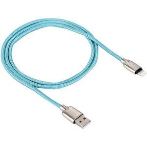 1M geweven stijl metaal hoofd 108 koper Cores 8 pins naar USB-gegevens Sync opladen kabel  voor iPhone X / iPhone 8 & 8 Plus / iPhone 7 & 7 Plus / iPhone 6 & 6s & 6 & 6s Plus / iPad(Blue)