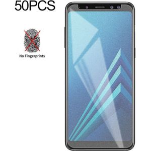 50 stuks non-Full matte Frosted gehard glas film voor Galaxy A8 (2018)  geen retail pakket