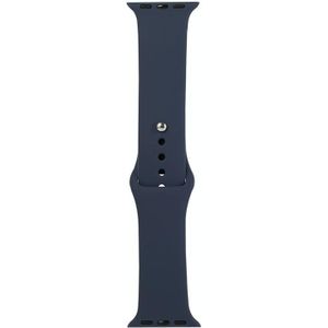 Voor Apple Watch Series 6 & SE & 5 & 4 44mm / 3 & 2 & 1 42mm Siliconen horloge vervangende band  korte sectie (vrouw)(Midnight Blue)