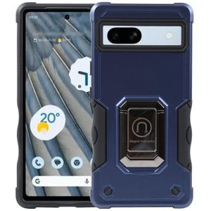 Voor Google Pixel 7a antislip schokbestendig pantser telefoonhoesje met ringhouder