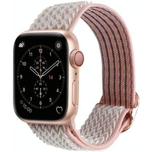 Wave Texture Nylon Vervanging Horlogebanden voor Apple Watch Series 6 & SE & 5 & 4 44mm / 3 & 2 & 1 42mm (Sand Pink)