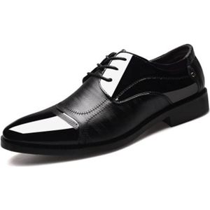 Mode mannen lederen Soft Business Casual schoenen  grootte: 48 (zwart)