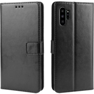 Retro Crazy Horse textuur horizontale Flip lederen case voor Galaxy Note10 Pro  met houder & kaartsleuven & fotolijstjes (zwart)