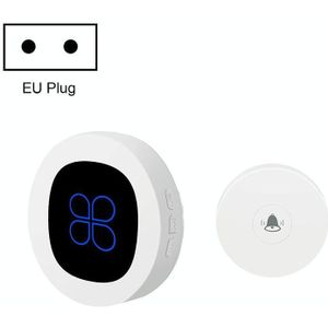 R16 1 voor 1 slimme draadloze self-powered hotel home elektronische oproep deurbel (EU-stekker wit)