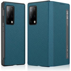 Voor Huawei Mate X2 Kruistextuur Horizontale flip lederen telefoonhoesje met Smart Touch Call Display ID