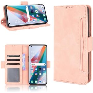 Voor OPPO Find X3 / Find X3 Pro Skin Feel Calf Patroon Horizontale Flip Lederen Case met Houder & Card Slots & Photo Frame (Roze)