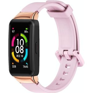 Voor Huawei Band 6 / Honor Band 6 Mijobs Universele Ademend Siliconen Vervanging Strap Watchband (Pink)