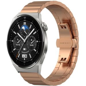 Voor Huawei Kijk GT 3 Pro 46mm 22 mm 2mm een kraal vlinder Buckle Metal Steel Watch Band (Rose Gold)