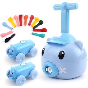 Piggy Air Powered Balloon Car Friction Car Kinderen Intellectuele Speelgoed (Blauw)