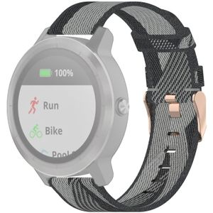 20mm Stripe Weave Nylon Polsband horlogeband voor Garmin Venu  Vivomove 3  Vivoactive 3  Forerunner 245 / 645 (Grijs)