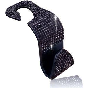 3 STUKS Auto Achterbank Haken Autostoelen Multifunctionele Diamond-Studded Haken  Kleur: Black Diamond