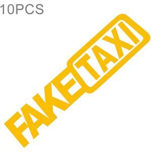 10ST FAKE TAXI reflecterende auto sticker auto venster decal  maat: 20x5cm