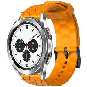 Voor Samsung Galaxy Watch 4 Classic 42 mm 20 mm voetbalpatroon effen kleur siliconen horlogeband