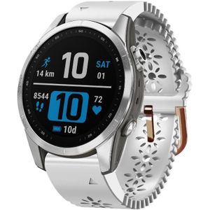 Voor Garmin Fenix 7S 20mm Lady's siliconen horlogeband met Lace Punch