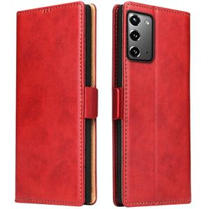 Voor Samsung Galaxy Note20 Ultra Fierre Shann PU Genuine Leather Texture Horizontale Flip Lederen kast met Holder & Card Slots & Wallet(Rood)