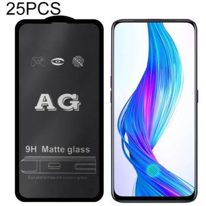 25 PCS AG Matte Frosted Full Cover Tempered Glass For OPPO Reno