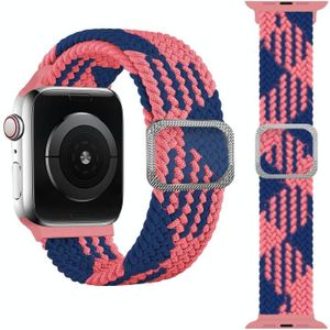 Gesp gevlochten elastische band horlogeband voor Apple Watch Series 6 & SE & & 5 & 4 40mm / 3 & 2 & 1 38mm (Pink Blue)