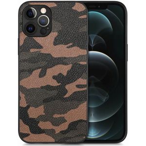 Voor iPhone 12 Pro Camouflage lederen achterkant telefoonhoesje