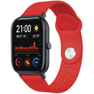 22mm voor Huami Amazfit GTS Siliconen vervangende band horlogeband (rood)