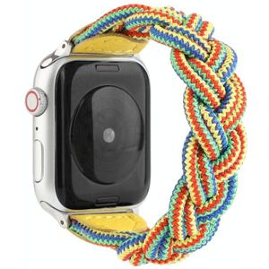 Elastic Woven Watchband Voor Apple Watch Series 6 & SE & 5 & 4 44mm / 3 & 2 & 1 42mm  Lengte:150mm(Geel Oranje)