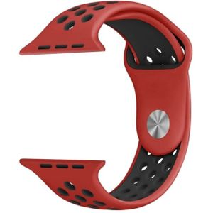 Voor Apple Watch serie 1 & serie 2 & Nike + Sport 38mm modieuze klassieke siliconen Sport horlogeband (rood + zwart)