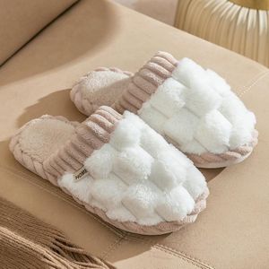 Winter dames katoenen pantoffels thuis paren vloerslippers antislip warme pluche pantoffels  maat: 36-37