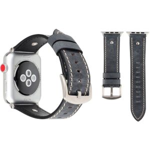 Crowe Star textuur lederen pols horloge Band reliëf voor Apple Watch serie 3 & 2 & 1 38mm (grijs)