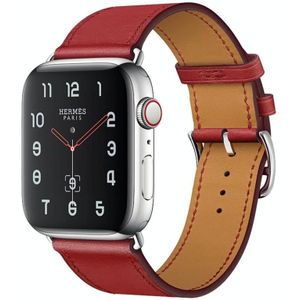 Voor Apple Watch Series 5 & 4 44mm / 3 & 2 & 1 42mm vervangend lederen bandhorlogeband(rood)