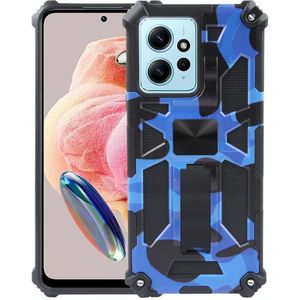 Voor Xiaomi Redmi Note 12 4G Camouflage Armor Kickstand TPU + PC magnetische telefoonhoes