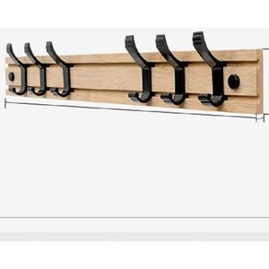 Mode houten gratis ponsen haak Coat Rack hanger haak voor slaapkamer woonkamer of garderobe  grootte: 6 haken