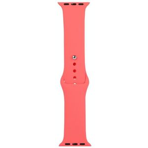 Voor Apple Watch Series 5 & 4 44mm / 3 & 2 & 1 42mm Siliconen horloge vervangende riem  korte sectie (vrouwelijk)(Perzik rood)