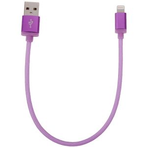 25cm netto stijl metaal hoofd 8 pins naar USB Data / de kabel van de lader  voor iPhone X / iPhone 8 & 8 Plus / iPhone 7 & 7 Plus / iPhone 6 & 6s & 6 & 6s Plus / iPhone 5 & 5S & SE & 5 C / iPad(Purple)