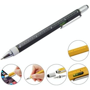 Multi-functionele 6 in 1 professionele Stylus Pen voor iPhone 6 & 6 Plus  iPhone 5 & 5S & 5 C  iPad Air 2 / iPad Air / iPad mini / mini met Retina-Display en alle Capacitieve Touch Screen(Black)