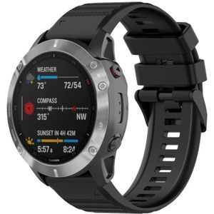 Voor Garmin Fenix 5 22mm Horizontale Textuur Siliconen Horlogeband met Removal Tool (Zwart)