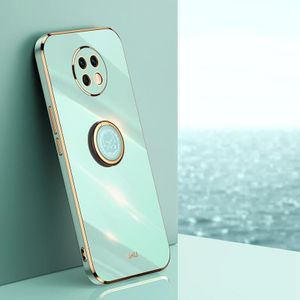 Voor Xiaomi Redmi Note 9 5G Xinli Rechte 6D Plating Gold Edge TPU Shockproof Case met ringhouder