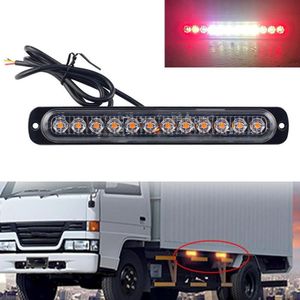 DC12V-24V / 36W Car Truck Emergency Strobe Flash Waarschuwingslampje 12LEDs Lang ultradunne zijlichten (Rood + Wit + Rood)