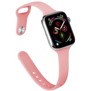 Afslanken Siliconenvervanging horlogeband voor Apple Watch Series 7 41mm / 6 & SE & 5 & 4 40mm / 3 & 2 & 1 38mm (Retro Rose)