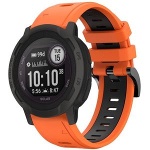 Voor Garmin Instinct 2 22 mm tweekleurige sport siliconen horlogeband (oranje + zwart)