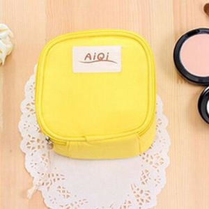 AIQI multi-functionele natte herbruikbare tas menstruele pad sanitaire pads make-up tassen make-up tool organisator tas (geel)