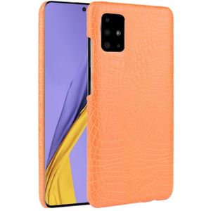 Voor Galaxy A71 5G Shockproof Crocodile Texture PC + PU Case(Orange)