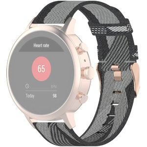 18mm Stripe Weave Nylon Pols Strap Watch Band voor Fossil Female Sport / Charter HR / Gen 4 Q Venture HR (Grijs)