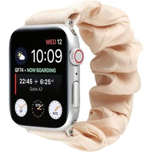 Shell patroon haar ring doek horlogeband voor Apple Watch Series 6 & se  5 & 4 40mm / 3 & 2 & 1 38mm (Abrikoos)