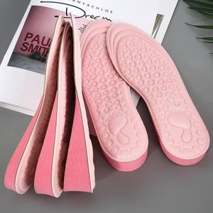 2 paren massage innerlijke verhogende inlegzolen mannen en vrouwen EVA ademende sport verhogen schoenen Full Pad  Grootte: 37-38 (Roze 3 5 cm)